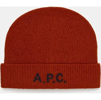 Čepice Vlněná čepice A.P.C. bonnet harry WVBDK.M25085 oranžová 28X, vel. M