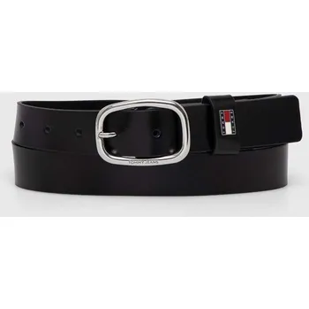 Módní doplněk Kožený pásek Tommy Jeans AW0AW15836 černá 99X, vel. 75