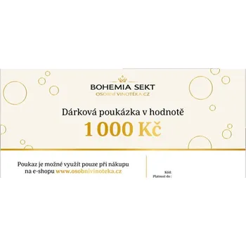 Víno Dárková poukázka v hodnotě 1000 Kč elektronická
