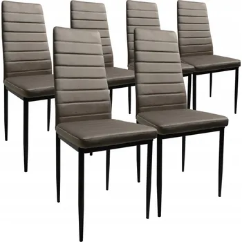 Sada 6 Židlí Velur Mléčně Šedá Elegance a Komfort HIT glamour HIT