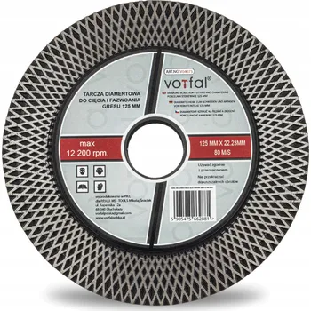 Řezný kotouč DIAMANTOVÝ KOTOUČ PRO ŘEZÁNÍ A BROUŠENÍ SLINUTÉ DLAŽBY, OBKLADŮ, DLAŽDIC A SLINUTÝCH MATERIÁLŮ 125MM 2V1