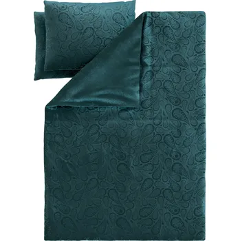 Povlečení LIVARNO® Plyšové ložní povlečení zelené 200 x 220, 70 x 90 cm zipový uzávěr