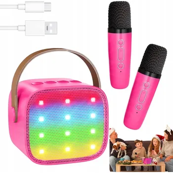 RGB KARAOKE SYSTÉM S 2 BEZDRÁTOVÝMI MIKROFONY BLUETOOTH 5.0 REPRODUKTOR
