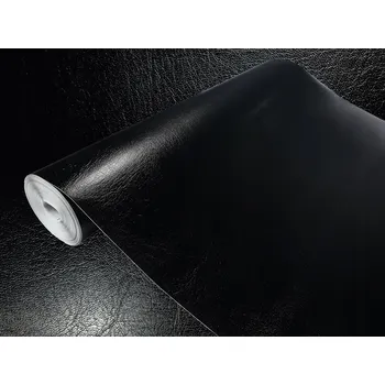 Tapeta Dekorativní Fólie Samolepící Nábytková Fólie DIY Vzhled Kůže Černá Šířka 45 cm