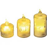 Svíčka MagicHome LED teplá bílá, jednoduché svícení, 3,7x5/6,5/8cm, sada 3ks