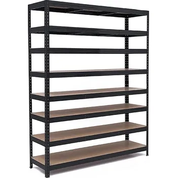 regál Policový regál Trestles RH 2200x1600x450, nosnost 2000 kg, 8 polic Barva: černá