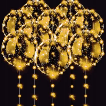 Balónek 10x SVÍTÍCÍ LED BALÓNKY PRŮHLEDNÉ SVÍTÍCÍ BALÓN NA SVATBA PŘIJÍMÁNÍ