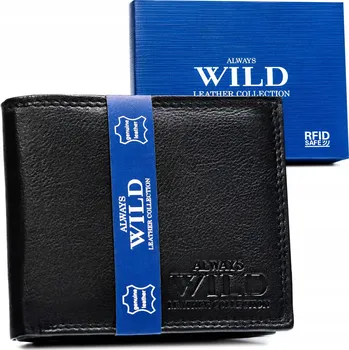 Always Wild peněženka z pravé kůže černá - muž