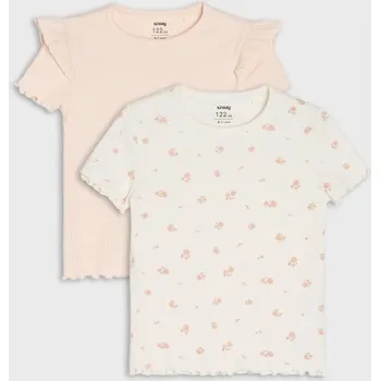 Dívčí tričko Sinsay - Bavlněné tričko 2 pack - vícebarevná - 855DN-MLC - 855DN-MLC-104