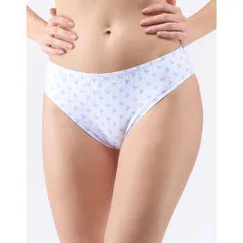 Kalhotky GINA dámské kalhotky klasické, širší bok, šité, s potiskem 10286P - bílá cukrová - 50/52