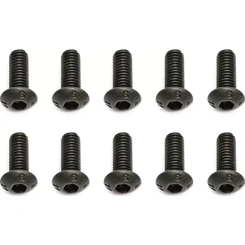 RC náhradní díl Associated M3x0,5x8mm Imbusový šroub s kulatou hlavou, 10 ks.