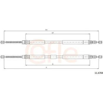 Brzdový systém Lanovod parkovací brzdy COFLE 11.6769