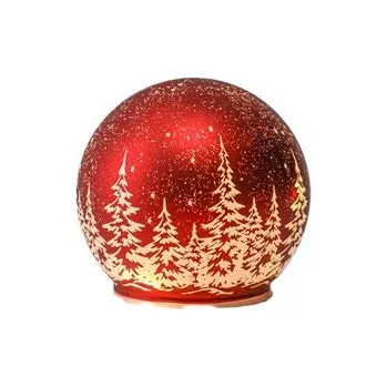 Vánoce Skleněná svítící koule s časovačem průměr 10 cm červená
