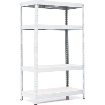 regál Policový regál Trestles RH 1500x1000x450, nosnost 1400 kg, 4 police bílé Barva: bílá