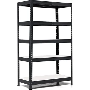 regál Policový regál Trestles RH 1500x900x500, nosnost 1750 kg, 5 polic bílých Barva: černá