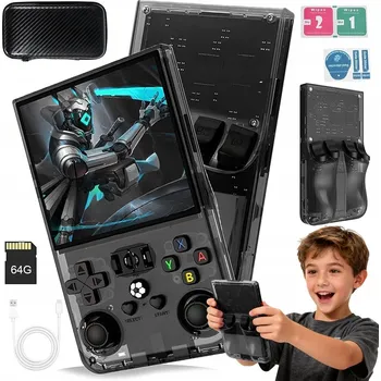 Herní konzole PŘENOSNÁ HERNÍ KONZOLE R36MAX LINUX 64GB S 18000+ HRY A DVOJITÝMI 3D JOYSTICKY