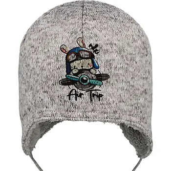 Kojenecká čepice RDX Vázací čepice podšívka wellsoft Letadlo šedá Vel. 4