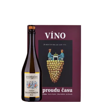 Set Dvořáček Sauvignon CHARMAT brut + Kniha Víno v proudu času