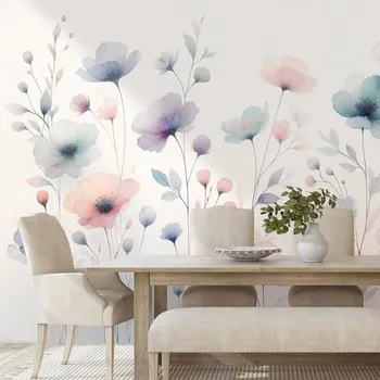 Tapeta Dovido Samolepící tapeta akvarelové pastelové květy
