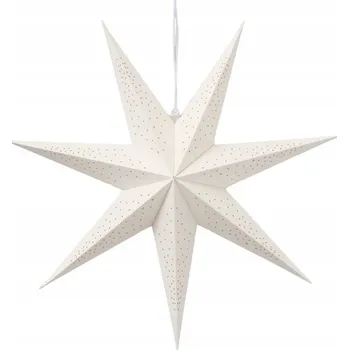 Vánoční dekorace BAMBUSOVÁ DEKORATIVNÍ HVĚZDA DO OKNA Ø 40 CM VÝŠKA 8,5 CM BÍLÁ
