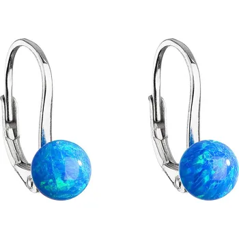 Náušnice Stříbrné náušnice modré opálové kuličky 11242.3 | Elegantní design | Kvalitní zpracování | Dámské naušnice | Dámské šperky | ROMERO rhodiované stříbro, syntetický opál