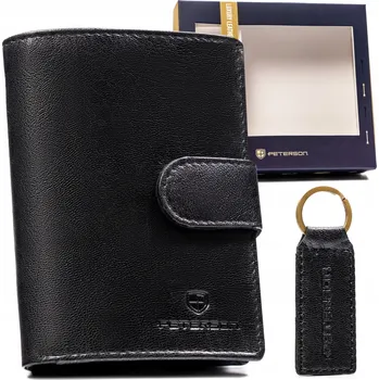 Peněženka Peterson pánská peněženka z pravé kůže černá - muž