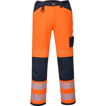 PORTWEST HI-VIS PW340 / Reflexní kalhoty, zkrácené - HV oranžová/námořní modrá UK 41/EU 56