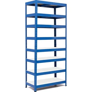 regál Policový regál Trestles RH 2200x1000x600, nosnost 2000 kg, 8 polic bílých Barva: modrá