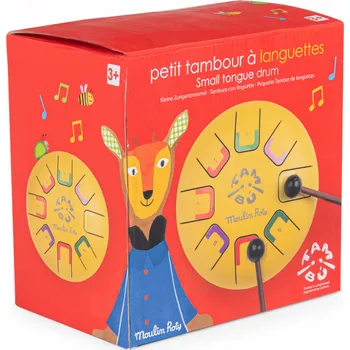 Moulin Roty Les Popipop jazykový buben, žlutý