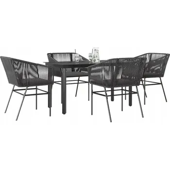 Zahradní sestava Sada zahradního nábytku z umělého ratanu VidaXL šedá 5 ks