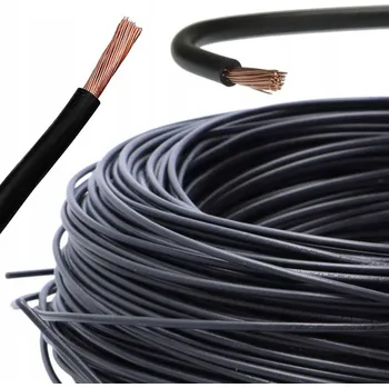 elektrický kabel VODIČ LANKO KABEL H05V-K LGY 1x0,5 0,5mm2 ČERNÝ 500V MĚĎ 1m