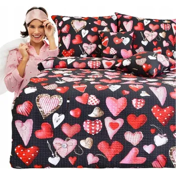 Povlečení Krepové povlečení 140x200 2x70/80 Srdíčka Knoflíky Na grafiku Tlustá Vysoká