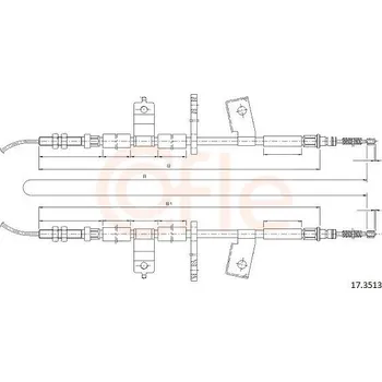 Brzdový systém Lanovod parkovací brzdy COFLE 17.3513