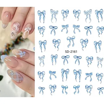 samolepka Samolepky na nehty Modré Stužky Mašličky S185