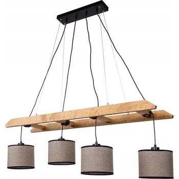 SPOT Svítidlo Závěsné 4xE27 Max.25W Borovice Hnědá FSC, Béžovo-Černý Len