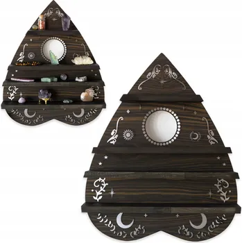 police Dřevěná police Gemour 31 x 6 cm, odstíny hnědé