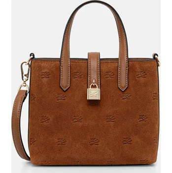 Kabelka Semišová kabelka Karl Lagerfeld K/AUTOGRAPH B1W30104 hnědá 88X, vel. ONE SIZE