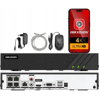 IP kamera IP rekordér Hikvision DS-7604NI-Q1/4P(E) 4kanálový PoE až do 8MPx 4K s aplikací