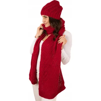 Čepice Majka set čepice a šála, univerzální velikost, červená