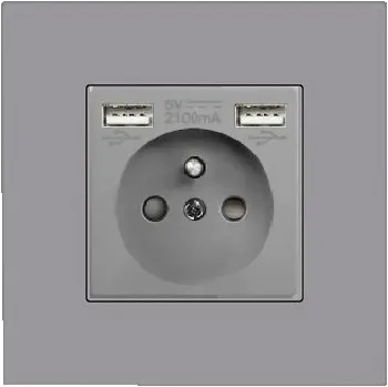 Elektrická zásuvka JEDNODUCHÁ ZÁSUVKA 2x USB A+A 16A PLASTOVÁ PC