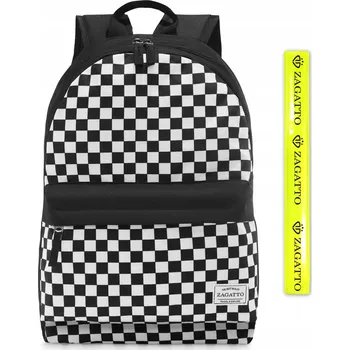 Městský batoh Dětský Školní batoh s šachovnicovým vzorem, prostorný městský batoh ZAGATTO