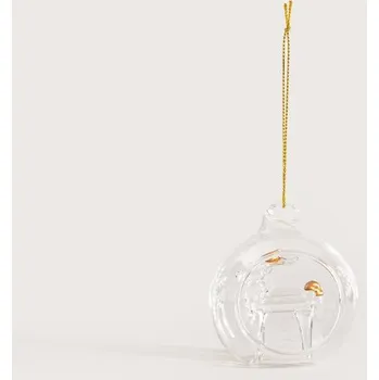 Vánoční ozdoba GLARS Závěsná vánoční dekorace GLARS se sobem 757495 6 cm zlatá