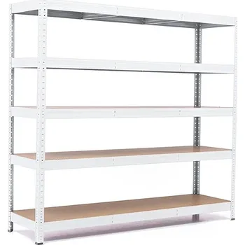 regál Policový regál Trestles RH 1500x1600x450, nosnost 1500 kg, 5 polic Barva: bílá
