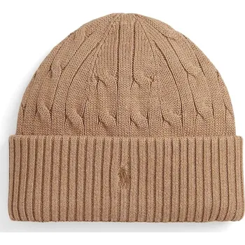 Čepice Dětská bavlněná čepice Polo Ralph Lauren 323980663008 hnědá 82X, vel. 61