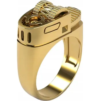 Prsten Zlatý Signet Prsten Zapalovač Industrial Styl Nerezová Ocel