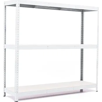 regál Policový regál Trestles RH 1200x1600x300, nosnost 900 kg, 3 police bílé Barva: bílá