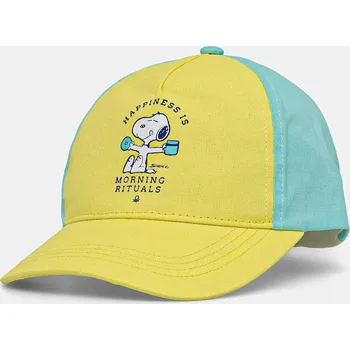 Kšiltovka Dětská bavlněná kšiltovka United Colors of Benetton žlutá barva, s potiskem, 6LDDGA01B 6LDDGA01B.P.Seasonal 10X, vel. 51