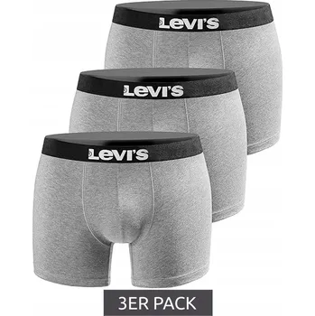 Slipy Pánské slipy Levi's Boxers 3-Pack vel. L šedé bavlna