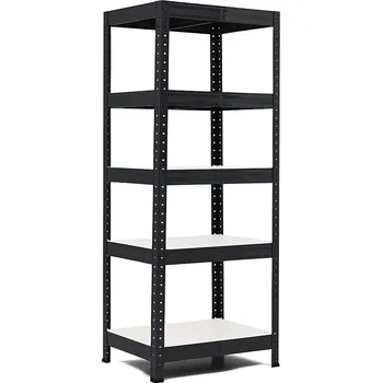 regál Policový regál Trestles RH 1500x600x600, nosnost 1750 kg, 5 polic bílých Barva: černá