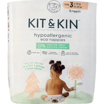 jednorázová plena Testovací sada Plenky Na Jedno Použití 3 Maxi (6-10 kg) Ekologické Kit & Kin